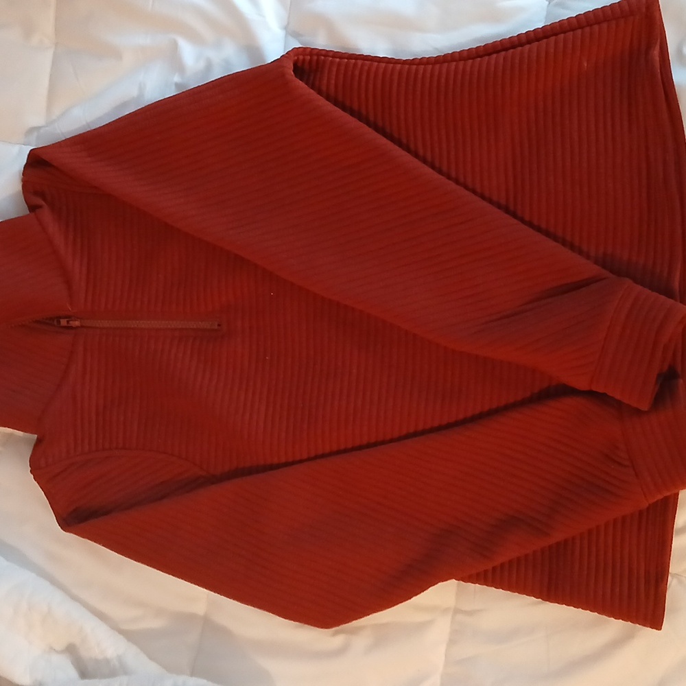 Women's quarter zip red pullover